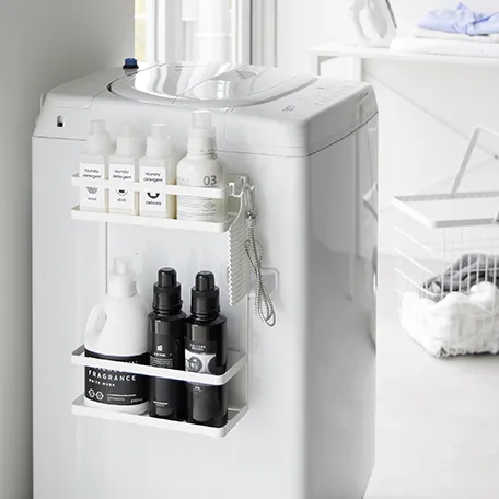 洗濯機横マグネット収納ラック タワー ２段