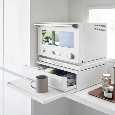 ツーウェイ キッチン家電下引き出し&スライドテーブル タワー