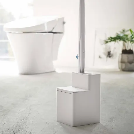 替えブラシ収納付き流せるトイレブラシ スタンド タワー