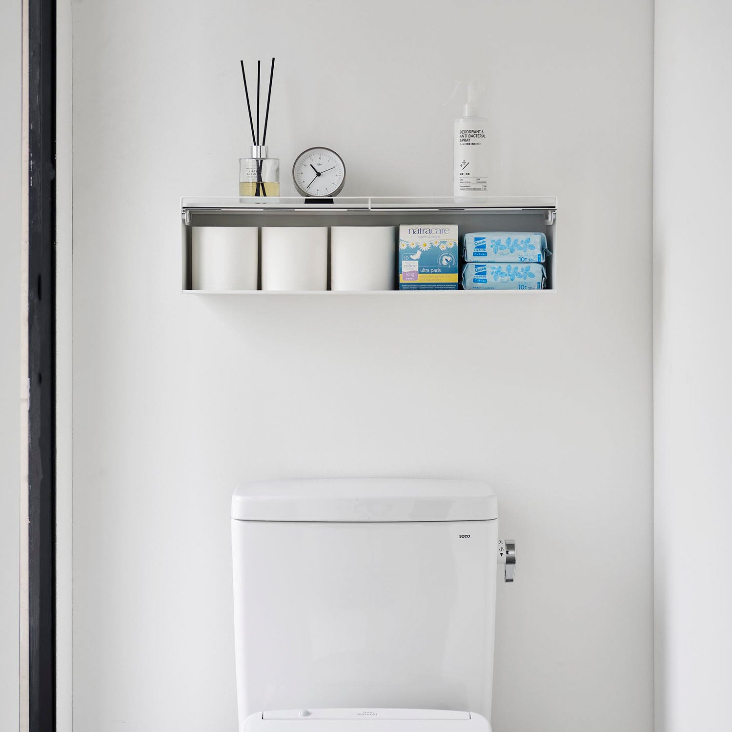 【数量限定】山崎実業(Yamazaki)  ウォール 隠せるトイレ壁収納 石こう ウォール隠せるトイレ壁収納 タワー 石こうボード壁対応 | 山崎実業