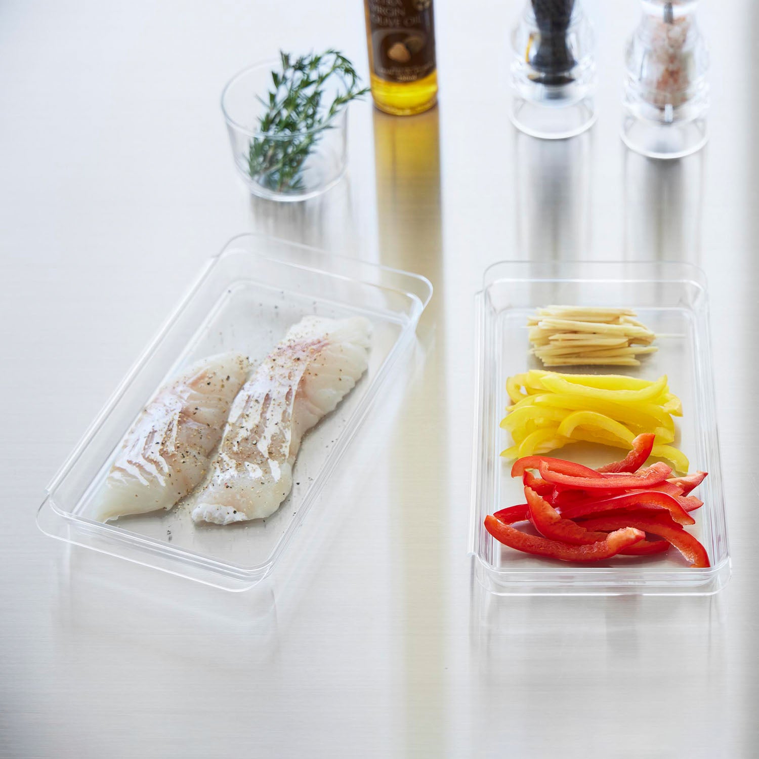 電子レンジ対応連結できる洗いやすい下ごしらえ調理トレー タワー 浅型