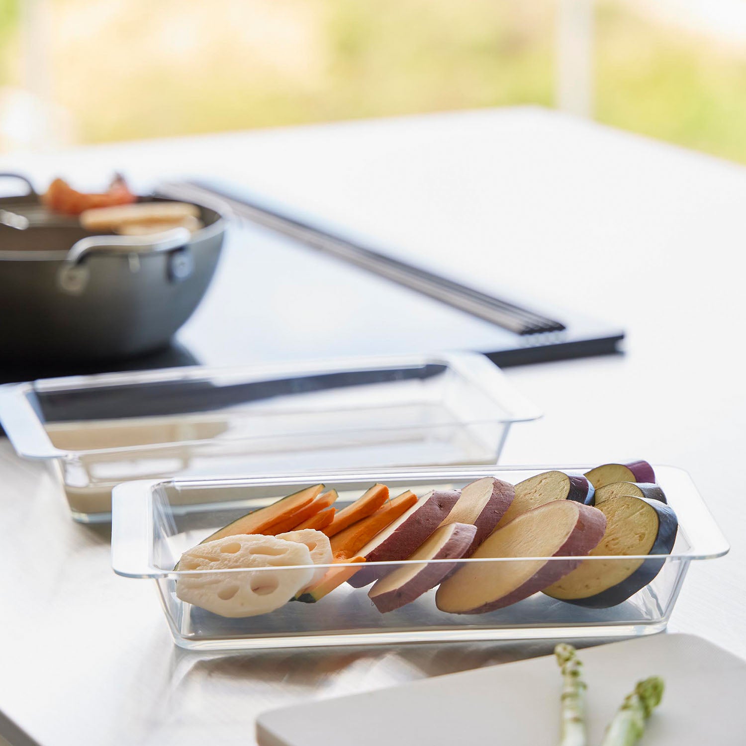 電子レンジ対応連結できる洗いやすい下ごしらえ調理トレー タワー 深型
