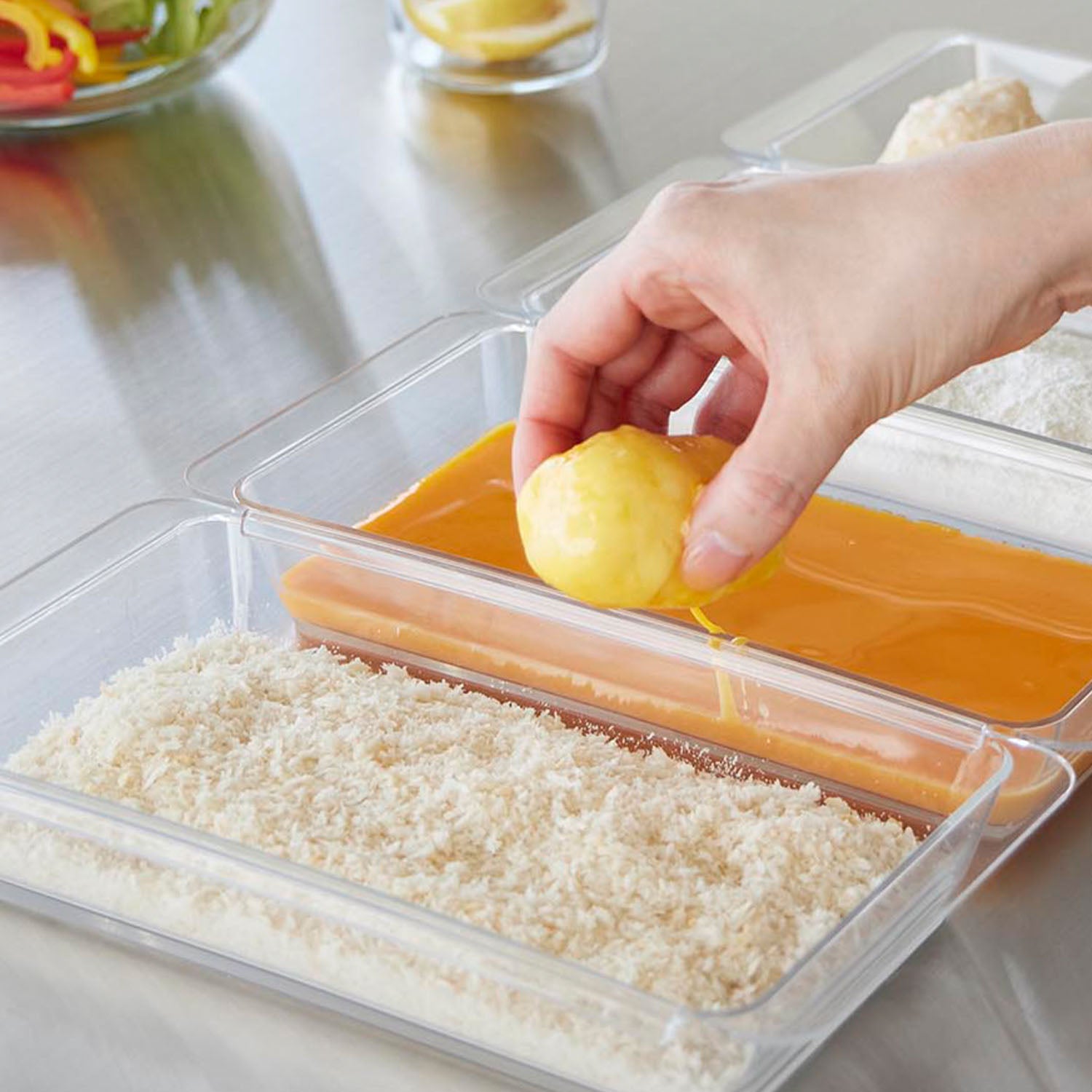 電子レンジ対応連結できる洗いやすい下ごしらえ調理トレー タワー 深型