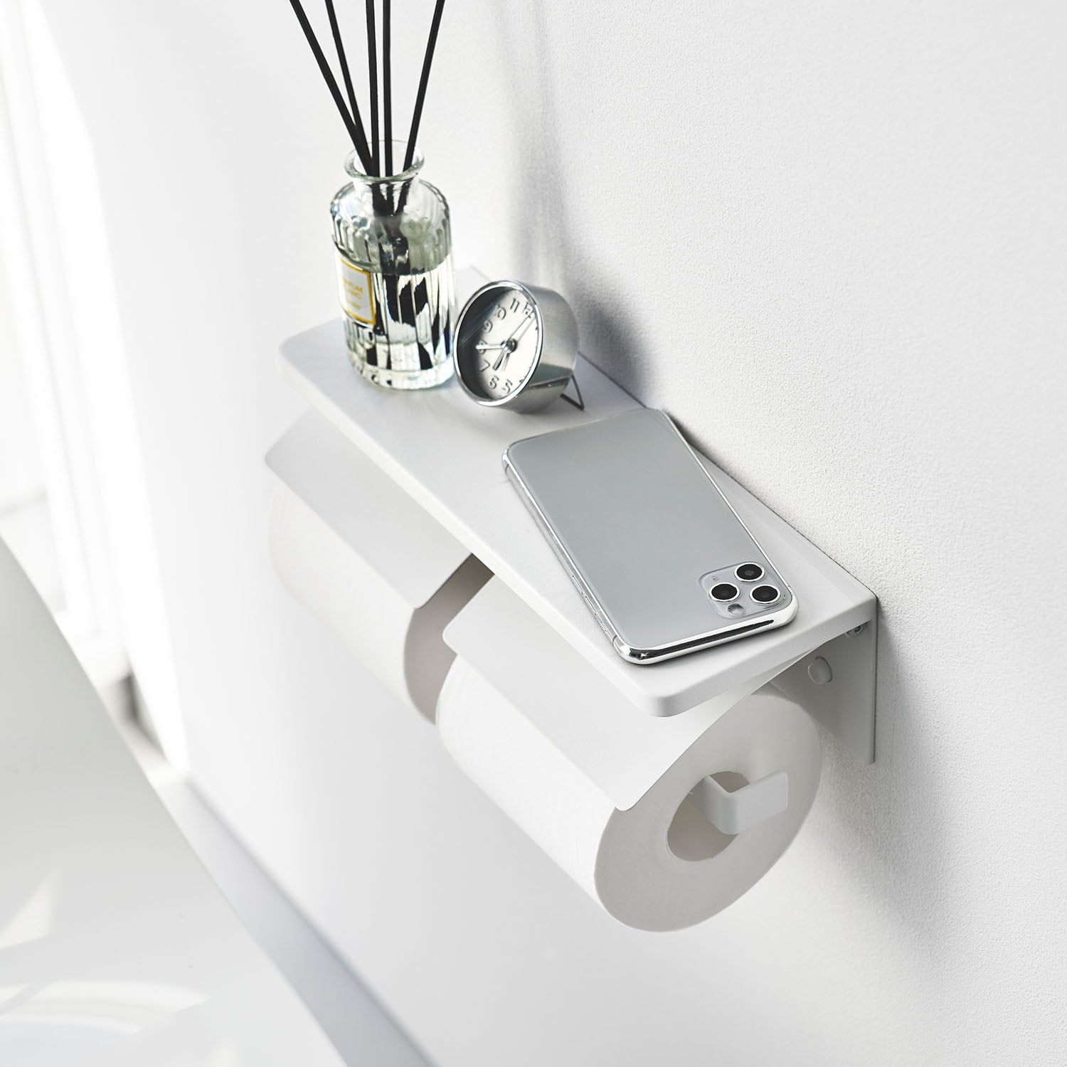 ウォールトイレットペーパーホルダー タワー ダブル 石こうボード壁