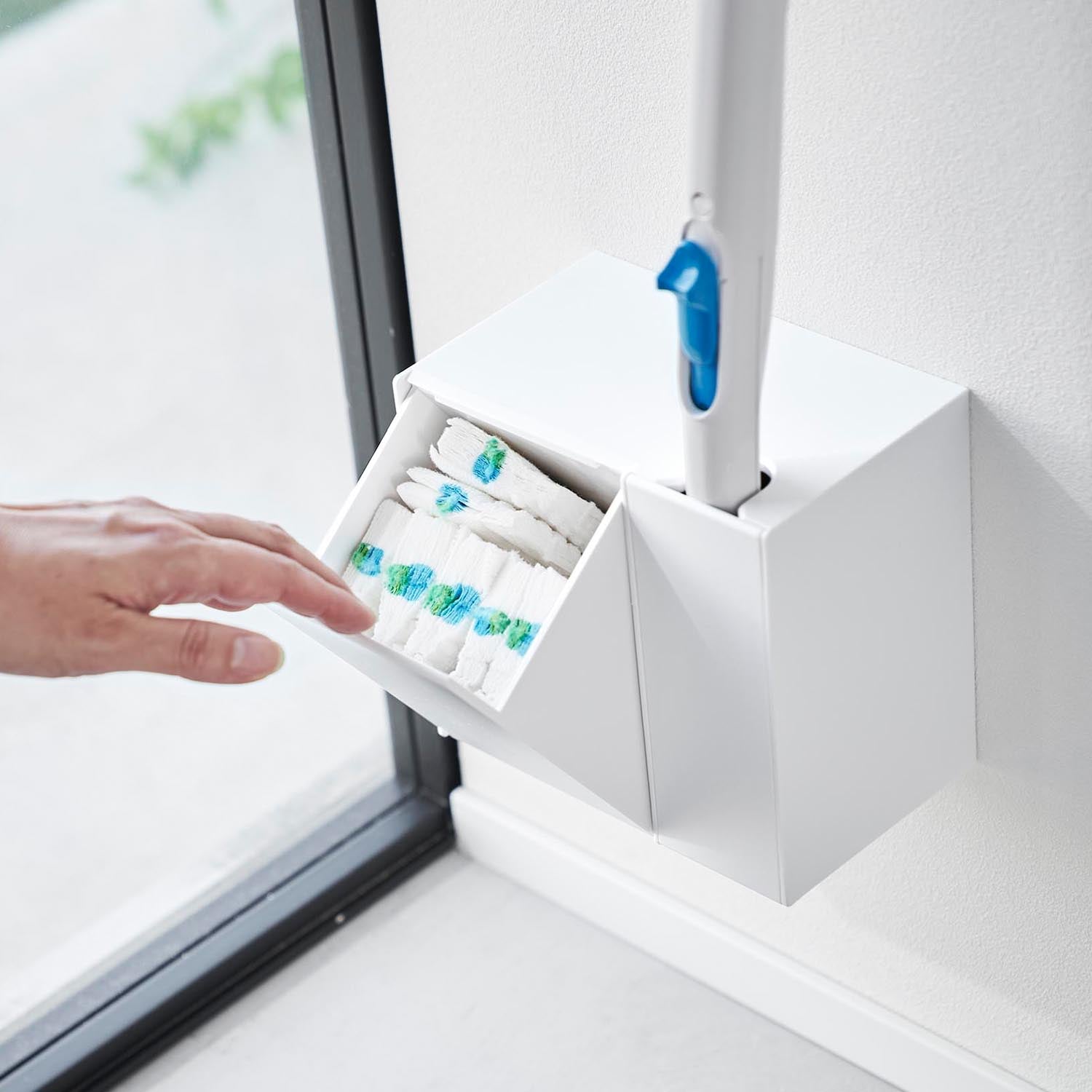 ウォール流せるトイレブラシ&替えブラシホルダー タワー 石こうボード