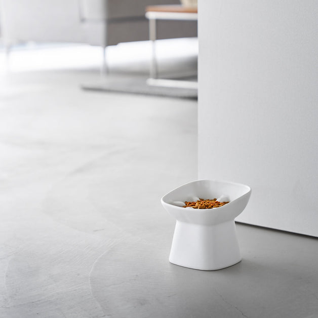 早食い防止陶器ペットフードボウル ヌークス 斜め H11.5